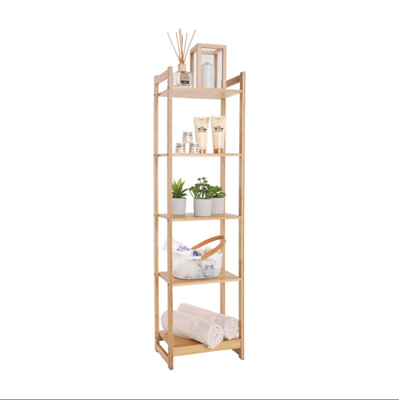 Regál, 35cm, 5-poličkový, prírodný bambus, IMPEROR TYP 3