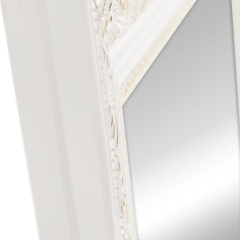 Stojanové zrkadlo, 40x150cm, biele, zlatý ornament, LAVAL