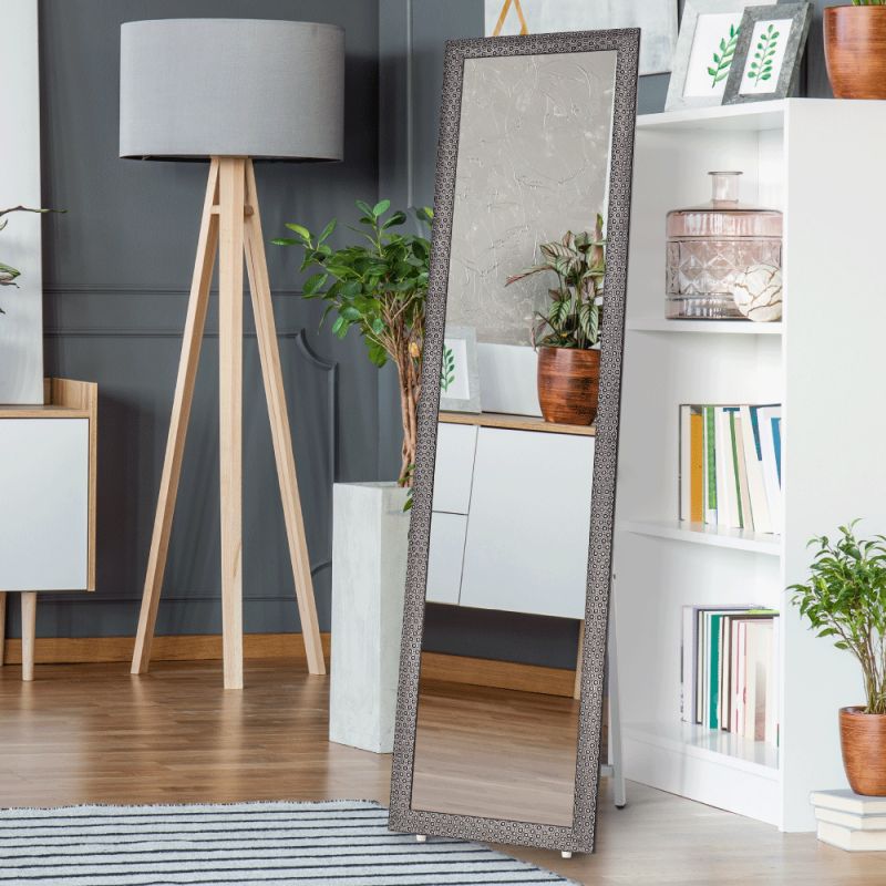 Stojanové zrkadlo, 40x150cm, čierne, LAVAL