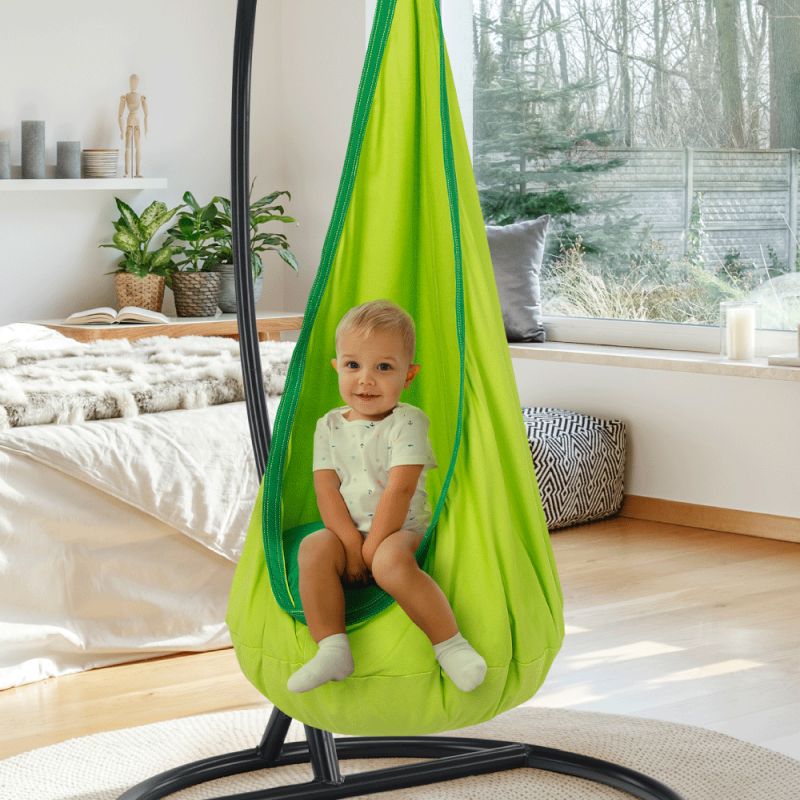 Závesné hojdacie kreslo, zelené, SIESTA TYP 1