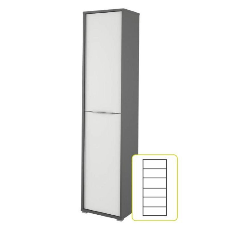 Skriňa, 50cm, policová, grafit, biela, RIOMA NEW TYP 06
