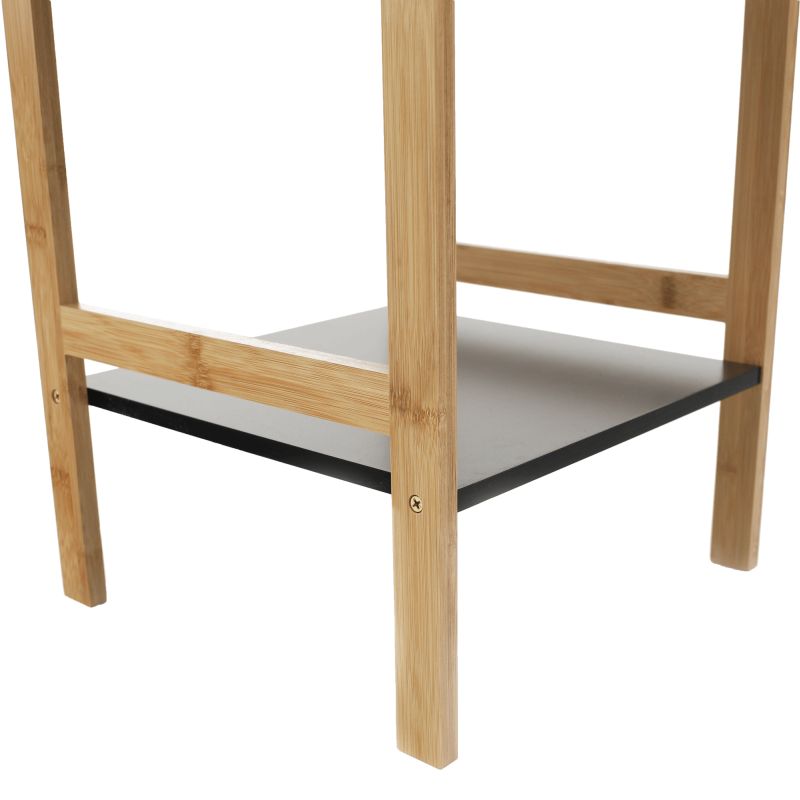 Regál, 34cm, 4-policový, prírodný, čierny, NAOKO