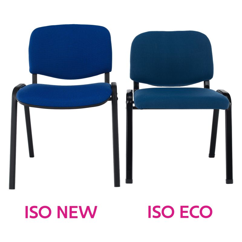 Kancelárska stolička, tmavomodrá látka, nohy kov čierny, ISO 2 NEW
