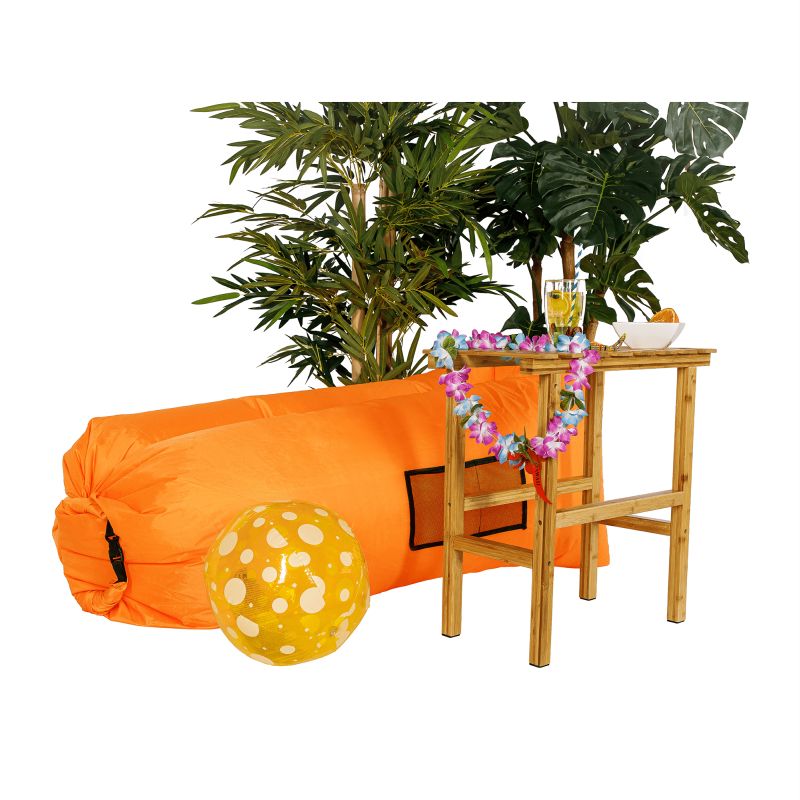 Nafukovací sedací vak, oranžový, LEBAG
