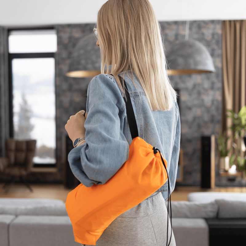Nafukovací sedací vak, oranžový, LEBAG