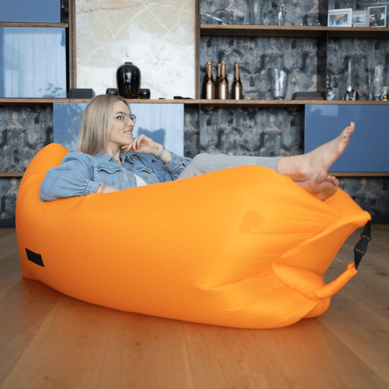 Nafukovací sedací vak, oranžový, LEBAG