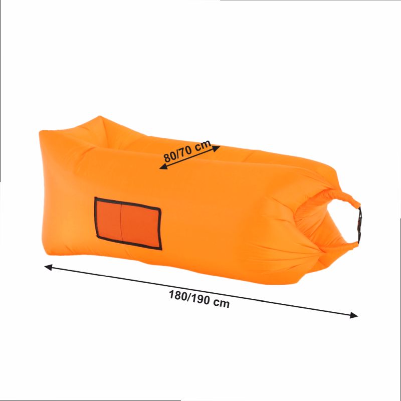 Nafukovací sedací vak, oranžový, LEBAG