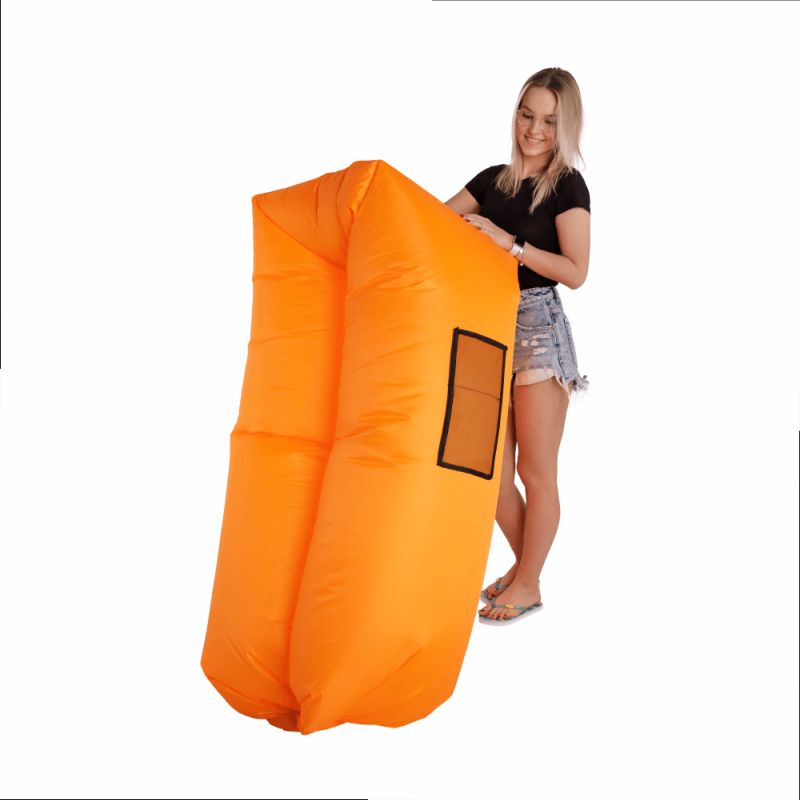 Nafukovací sedací vak, oranžový, LEBAG