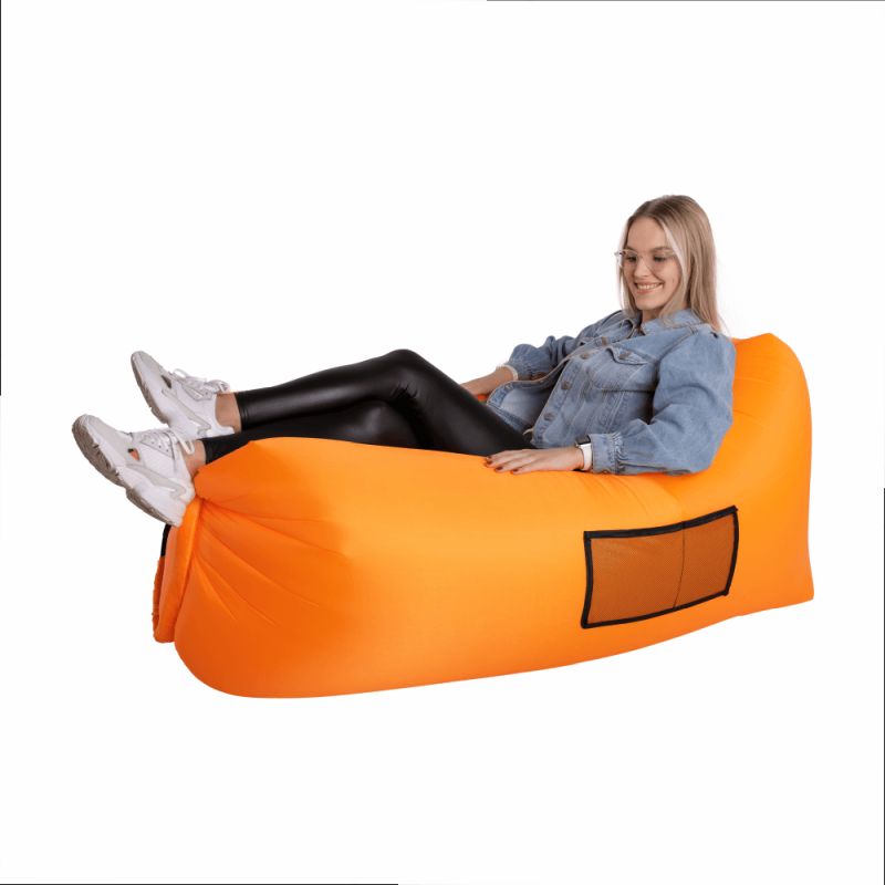 Nafukovací sedací vak, oranžový, LEBAG