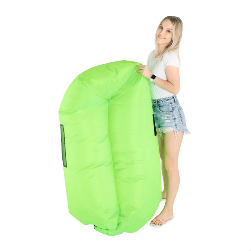 Nafukovací sedací vak, zelený, LEBAG