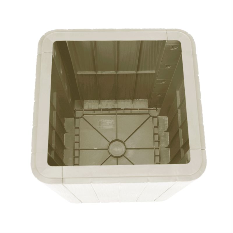 Záhradný úložný box, príručný stolík, biely, plast, IBLIS