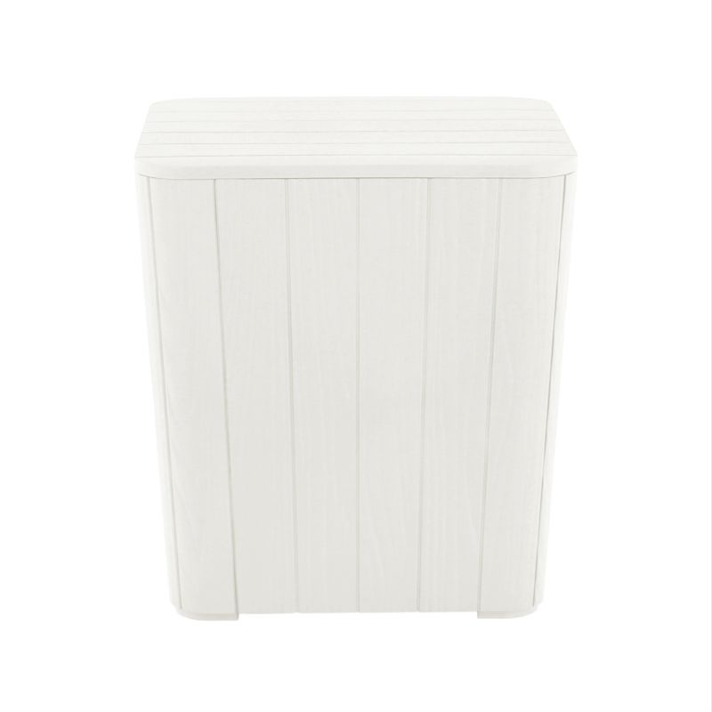 Záhradný úložný box, príručný stolík, biely, plast, IBLIS