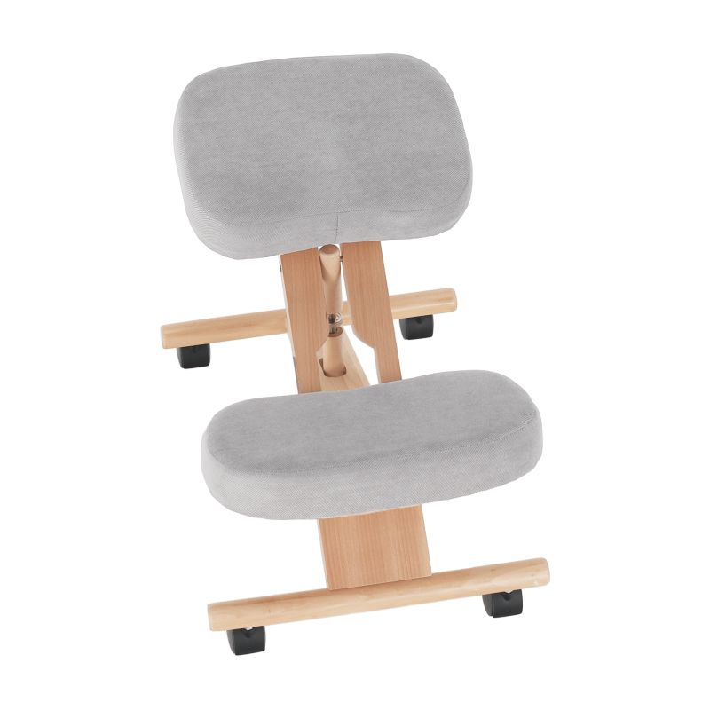 Ergonomická kľakačka, sivohnedá Taupe látka, buk, FLONET
