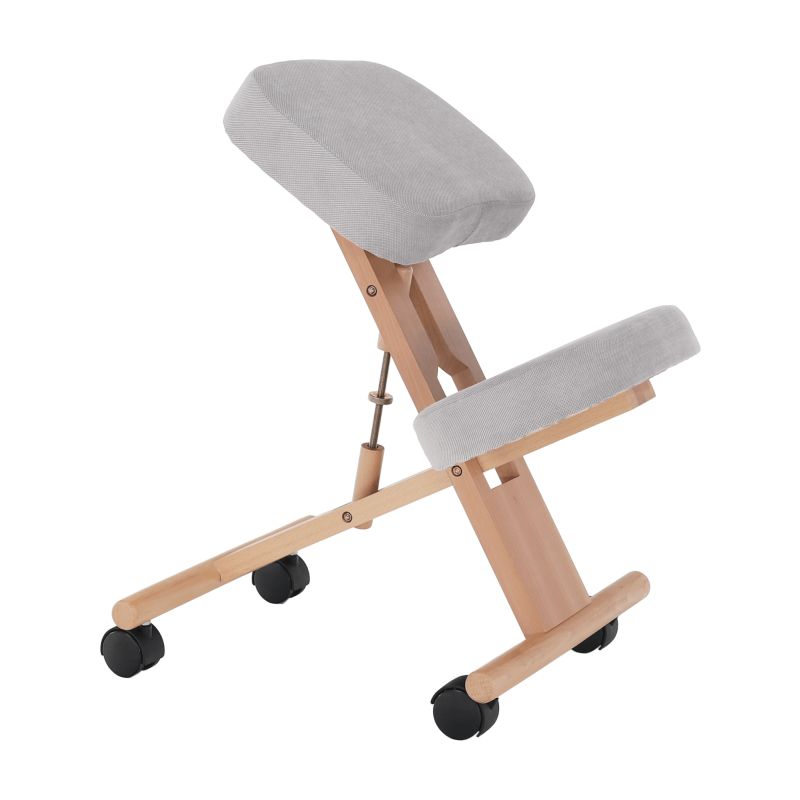 Ergonomická kľakačka, sivohnedá Taupe látka, buk, FLONET