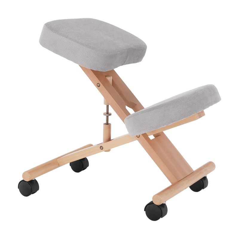Ergonomická kľakačka, sivohnedá Taupe látka, buk, FLONET