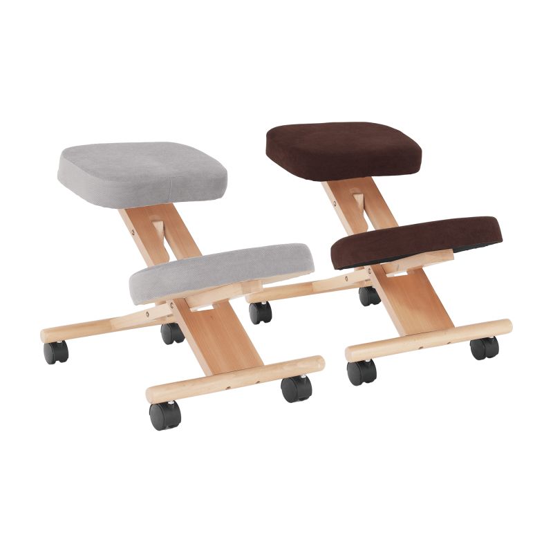 Ergonomická kľakačka, sivohnedá Taupe látka, buk, FLONET
