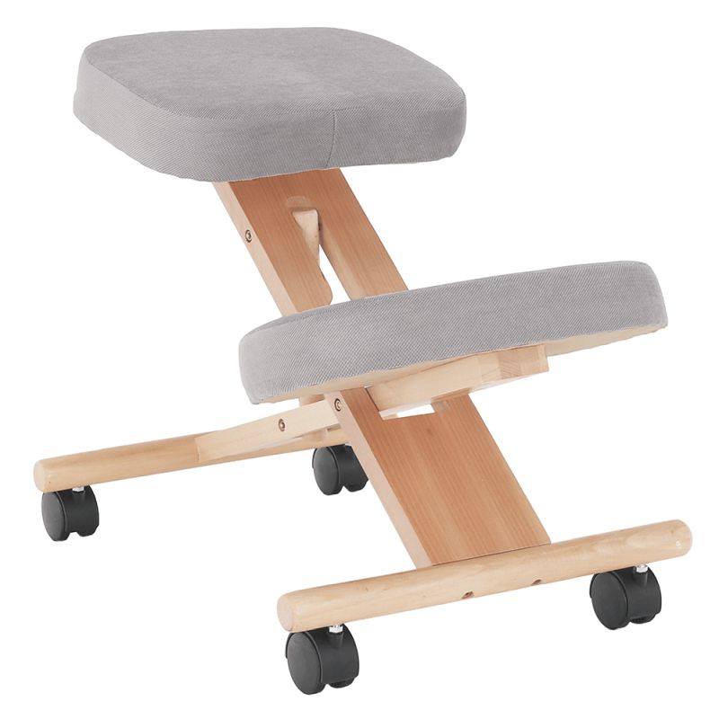 Ergonomická kľakačka, sivohnedá Taupe látka, buk, FLONET