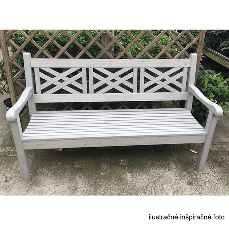 Záhradná lavička, 150cm, masív, sivý, FABLA