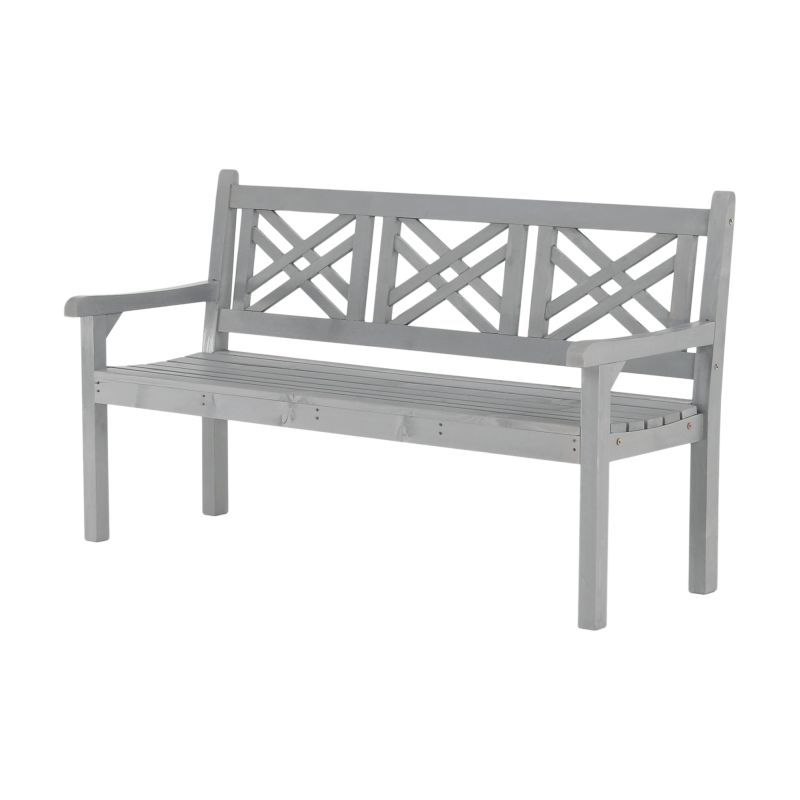 Záhradná lavička, 150cm, masív, sivý, FABLA