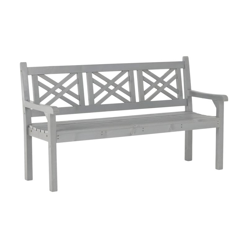 Záhradná lavička, 150cm, masív, sivý, FABLA
