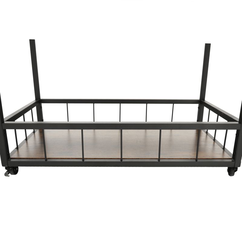 Servírovací vozík, 80cm, dub smoke, čierny, SILVIUS