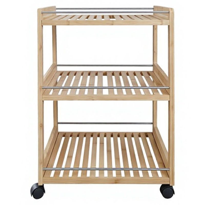 Servírovací vozík, 47cm, prírodný, bambus, NASHY