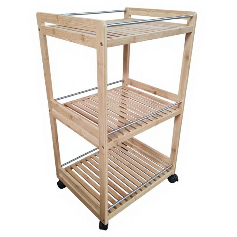 Servírovací vozík, 47cm, prírodný, bambus, NASHY