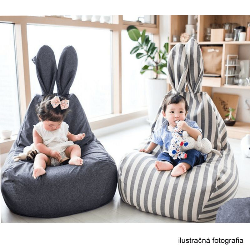 Sedací vak, 50cm, biela, sivá látka, LAPIN