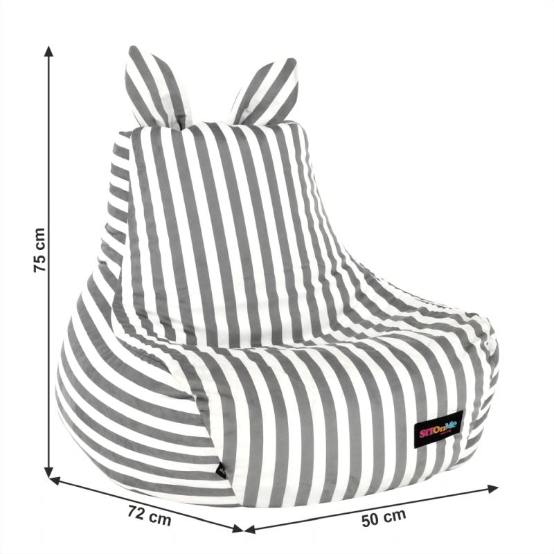 Sedací vak, 50cm, biela, sivá látka, LAPIN