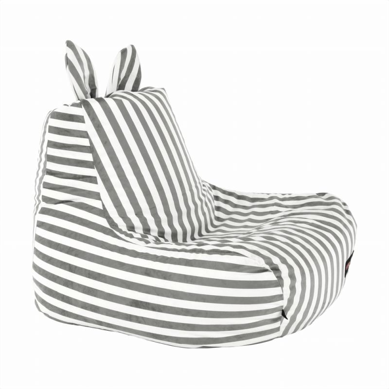 Sedací vak, 50cm, biela, sivá látka, LAPIN