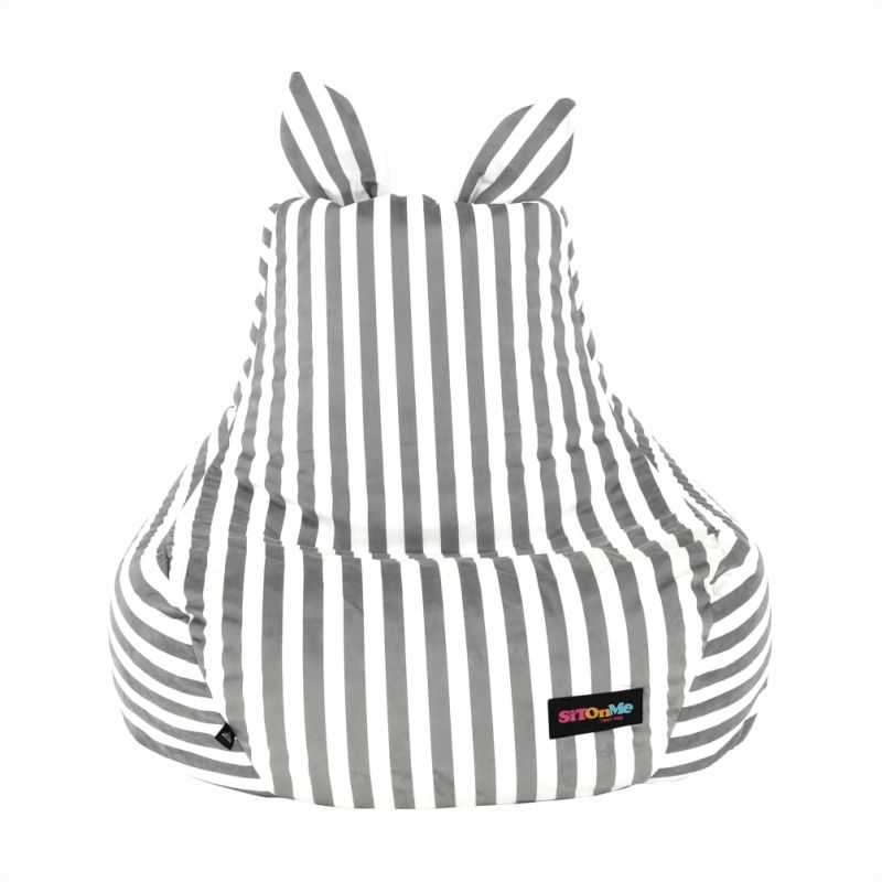 Sedací vak, 50cm, biela, sivá látka, LAPIN