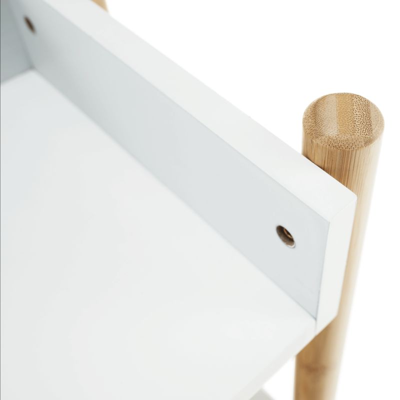 3-poličkový regál, 60cm, bambus, prírodný, biely, BALTIKA TYP 2