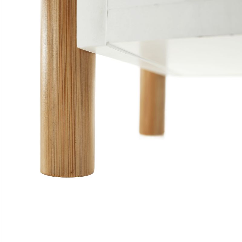 3-poličkový regál, 60cm, bambus, prírodný, biely, BALTIKA TYP 2