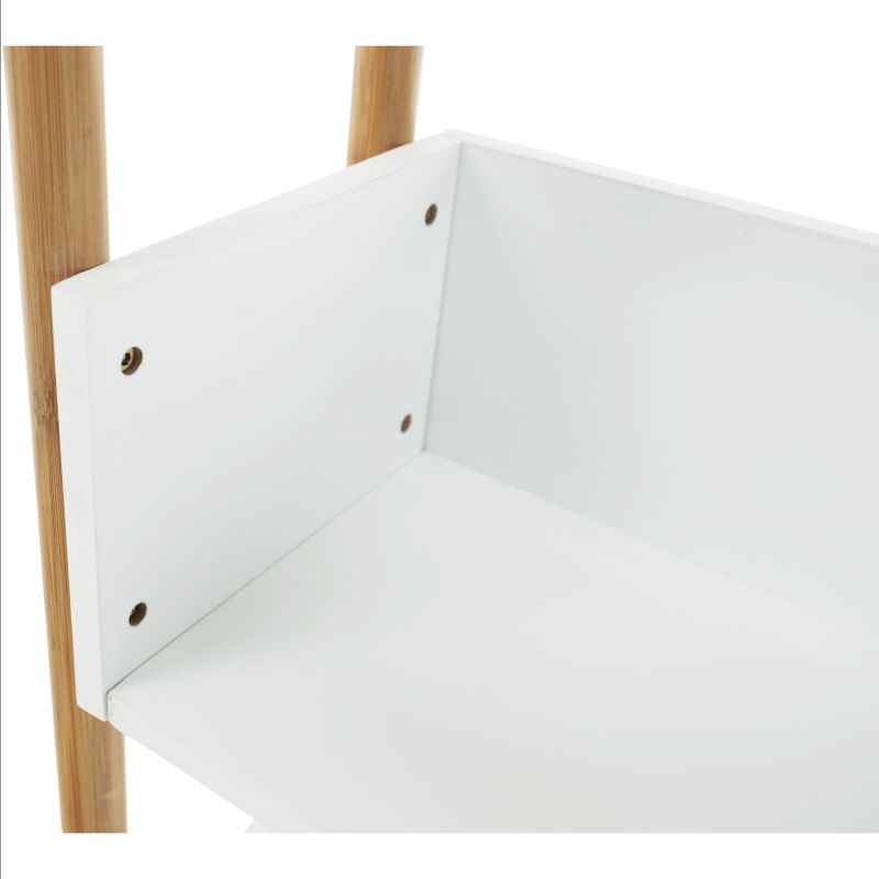 3-poličkový regál, 60cm, bambus, prírodný, biely, BALTIKA TYP 2