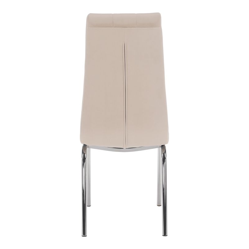 Jedálenská stolička, béžová Dulux Velvet látka, nohy chróm, GERDA NEW