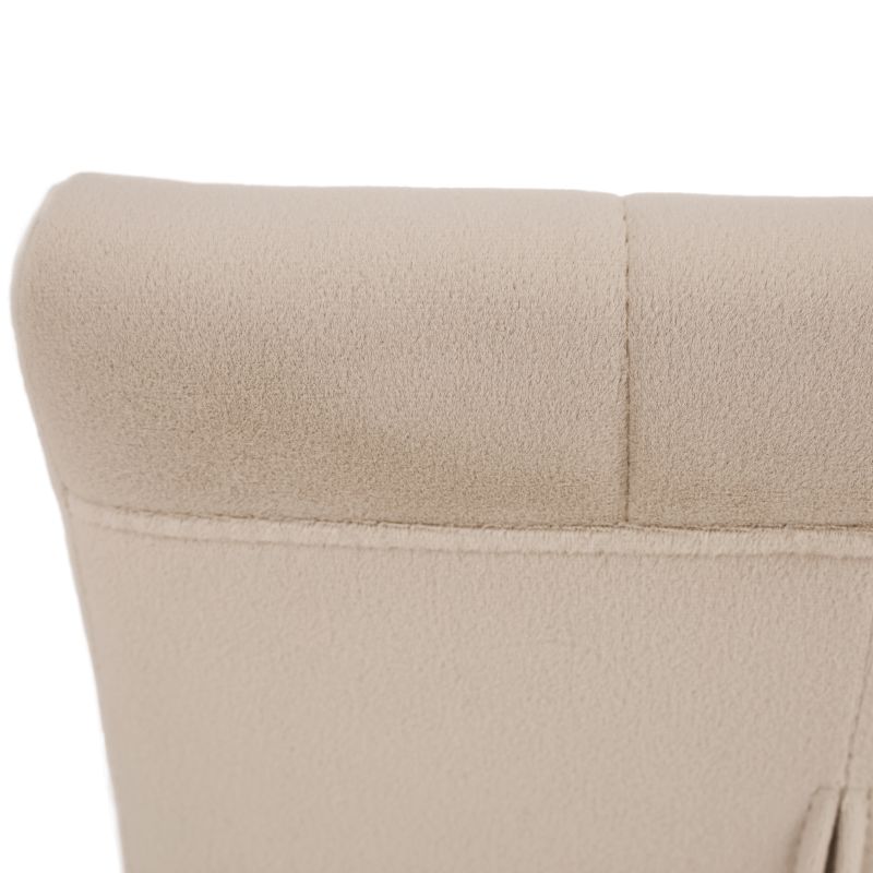 Jedálenská stolička, béžová Dulux Velvet látka, nohy chróm, SALOMA NEW