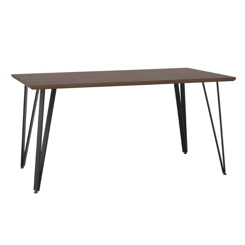 Jedálenský stôl, 150x80cm, MDF, dub, čierny, FRIADO