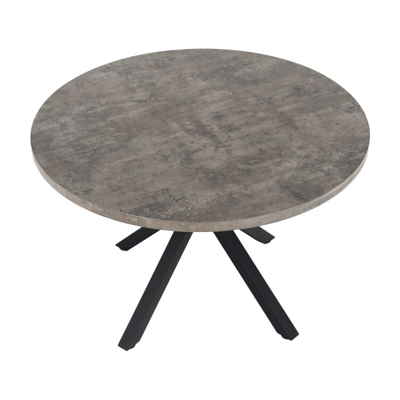 Jedálenský stôl, okrúhly 120cm, MDF, betón, čierny, MEDOR