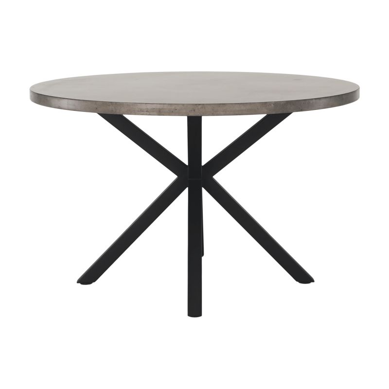 Jedálenský stôl, okrúhly 120cm, MDF, betón, čierny, MEDOR