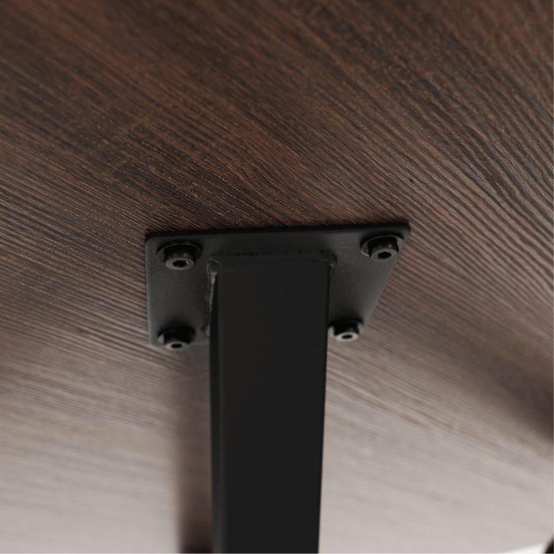 Jedálenský stôl, okrúhly 120cm, MDF, tmavý dub, čierny, MEDOR