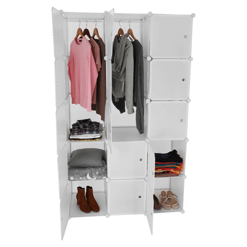Modulárna multifunkčná skriňa, 111cm, biela, ZALVO