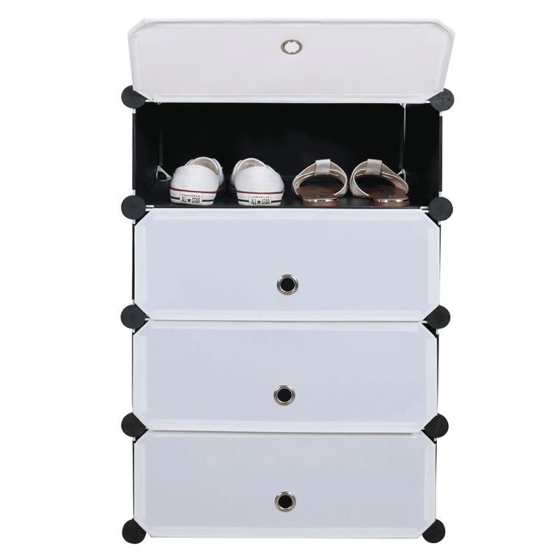 Modulárny organizér na topánky, 49cm, čierny, biely, PORET