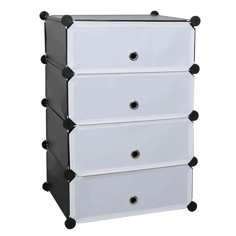 Modulárny organizér na topánky, 49cm, čierny, biely, PORET