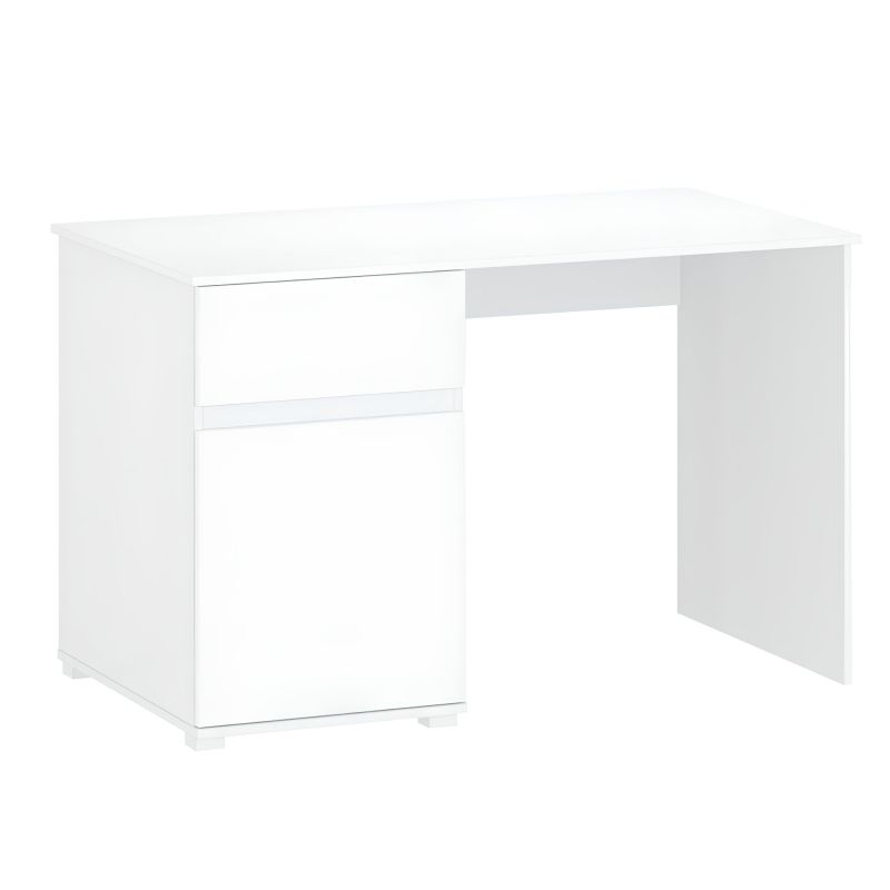 PC stôl, 120x67cm, biely lesk, LINDY 1D1S