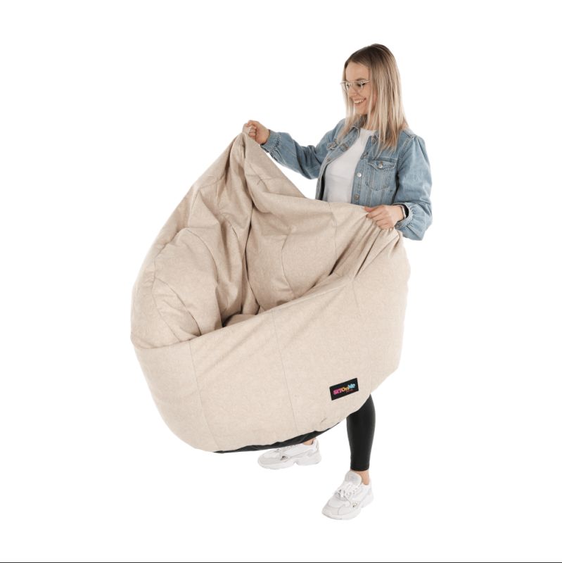 Sedací vak, 80cm, béžová látka, KENOD