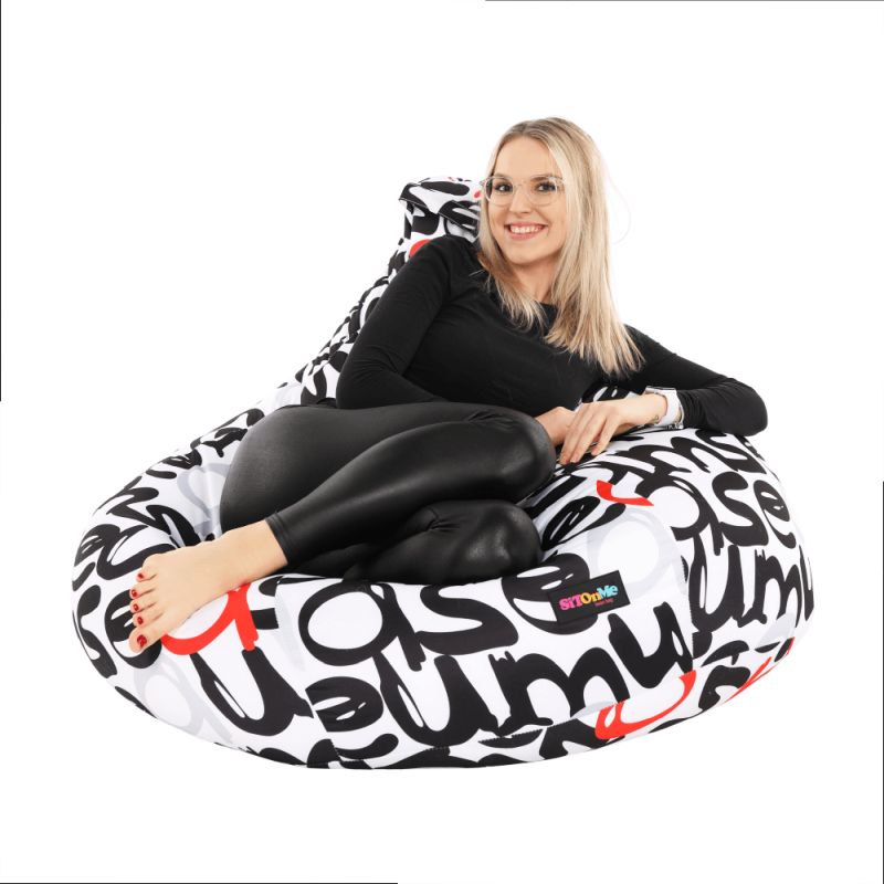 Sedací vak, 86cm, viacfarebný, vzor, ELION
