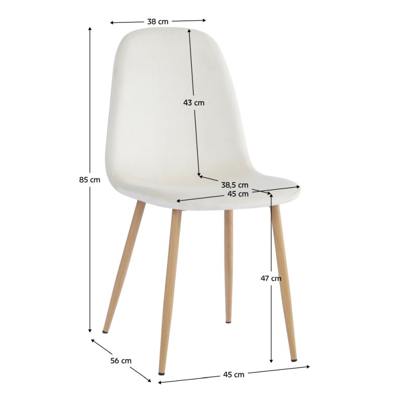 Stolička jedálenská, béžová Dulux Velvet  látka, nohy kov buk, LEGA NEW