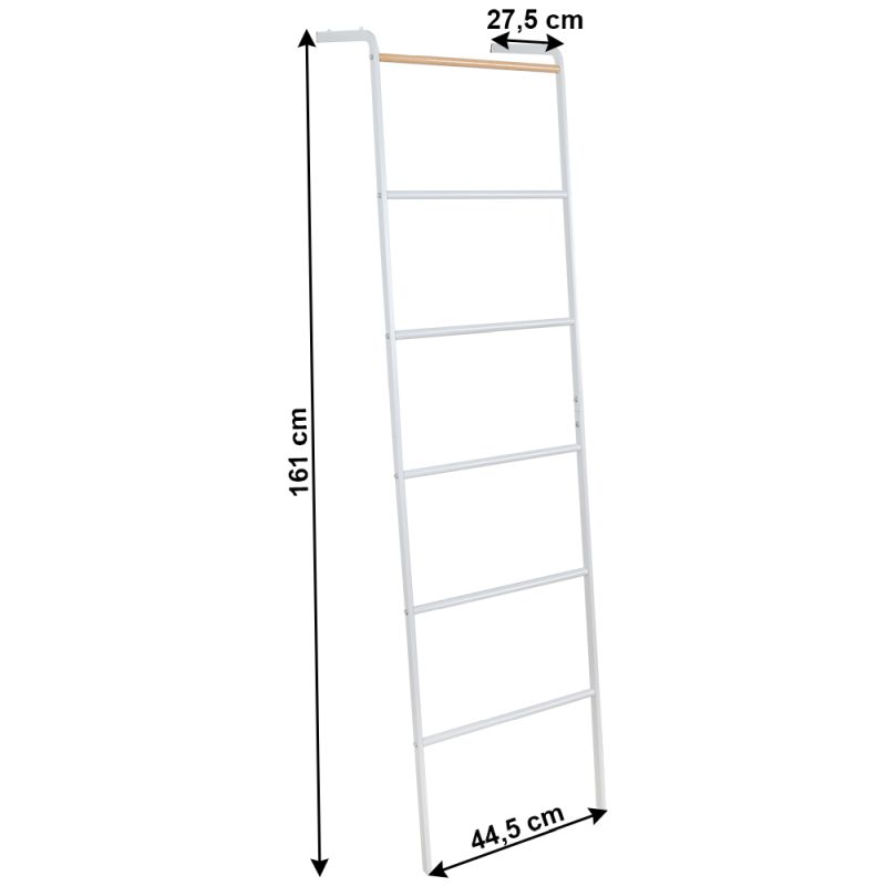 Vešiak, rebrík, 40cm, biely, kov, BUNY