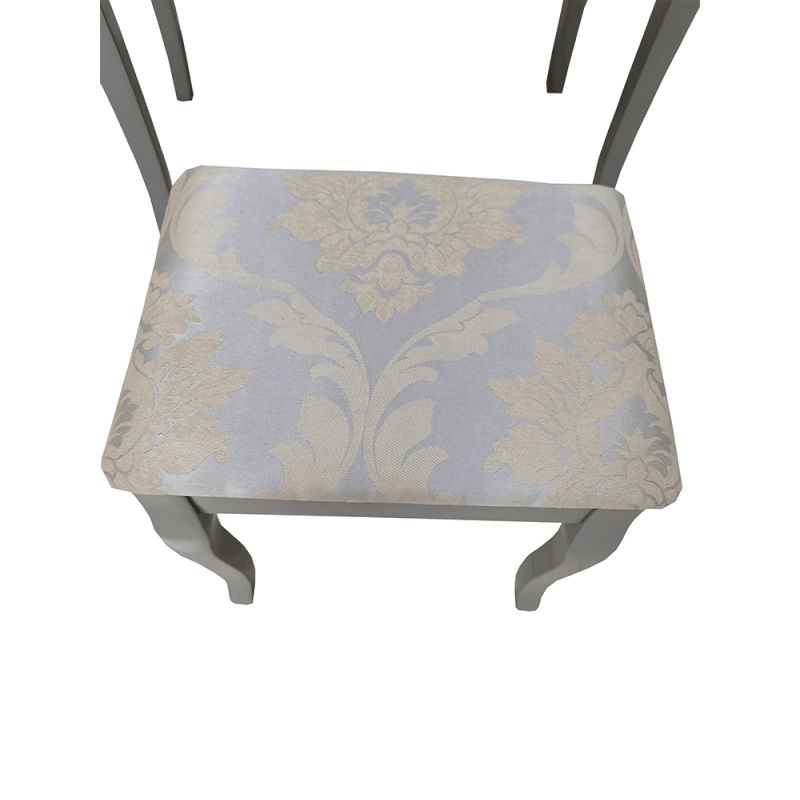 Toaletný stolík, 80cm, s taburetom, sivý, strieborný, REGINA NEW