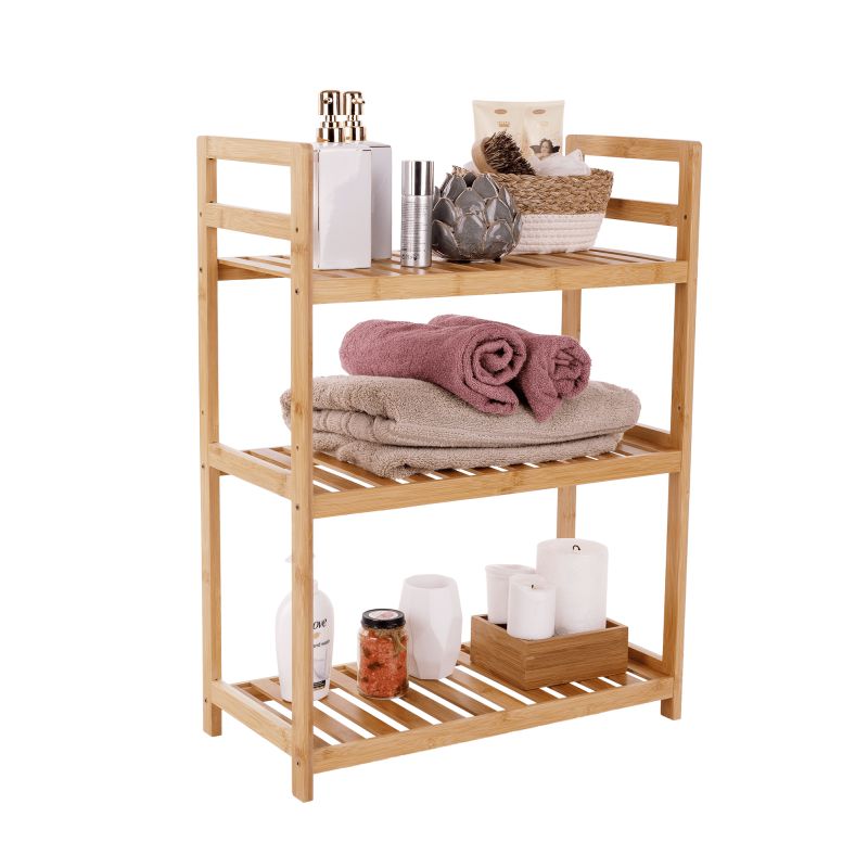 Regál, 53cm, 3-policový, prírodný bambus, FIORE TYP 1